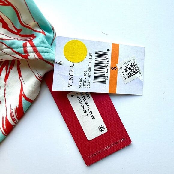 NWT Vince Camuto Women's Shirred Printed Bikini Bottom. Size S - Picture 4 of 6